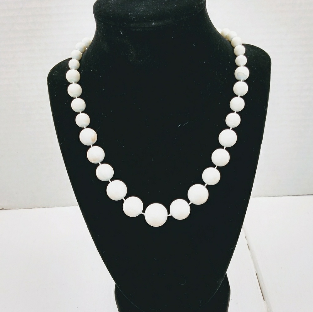 White beaded necklace